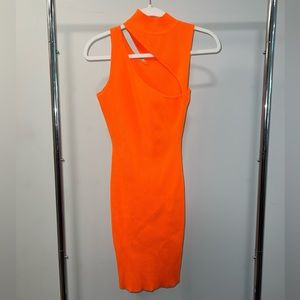 Orange bodycon dress